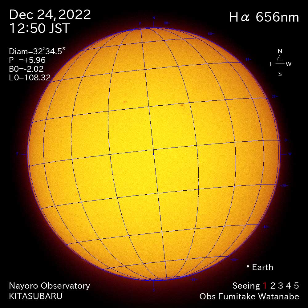 2022年12月24日Ha波長の太陽