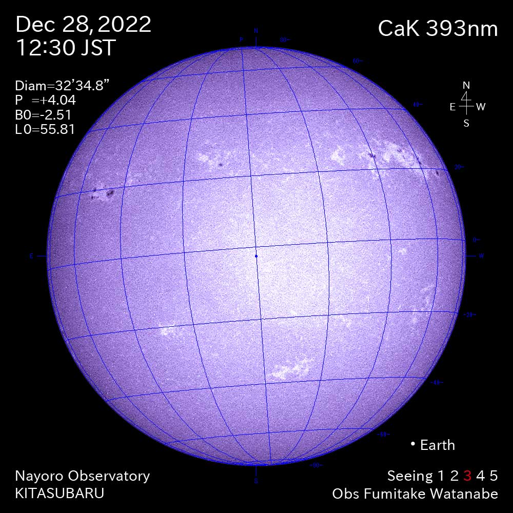 2022年12月28日CaK波長の太陽