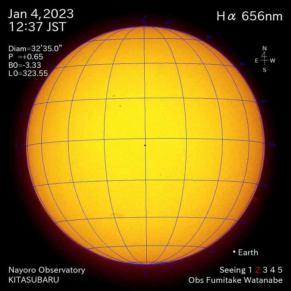 2022年1月4日Ha波長の太陽