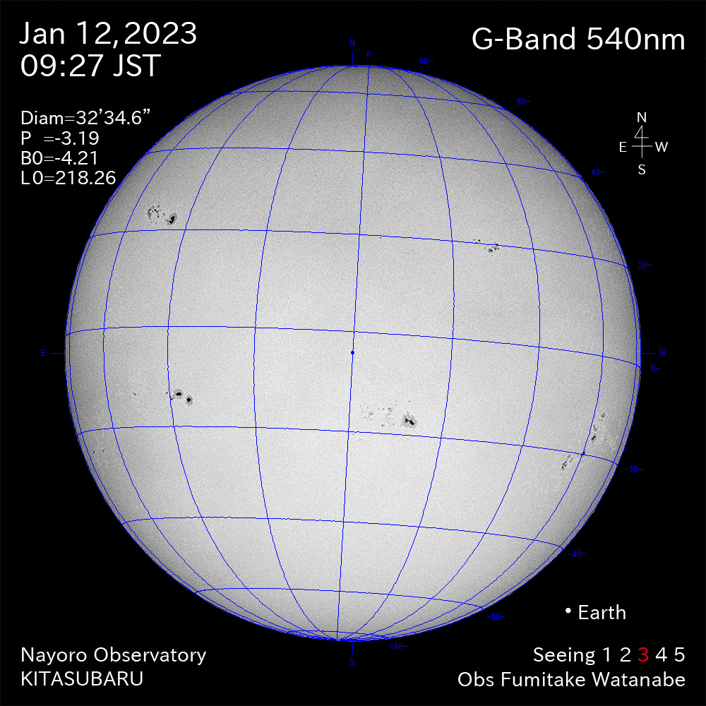 2022年1月12日540nm波長の太陽