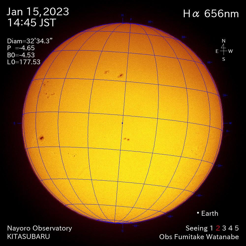 2022年1月15日Ha波長の太陽