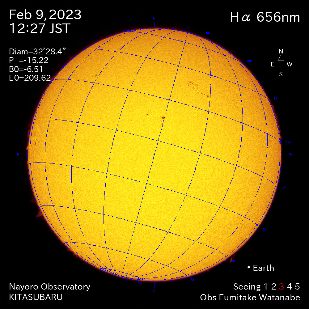 2022年2月9日Ha波長の太陽