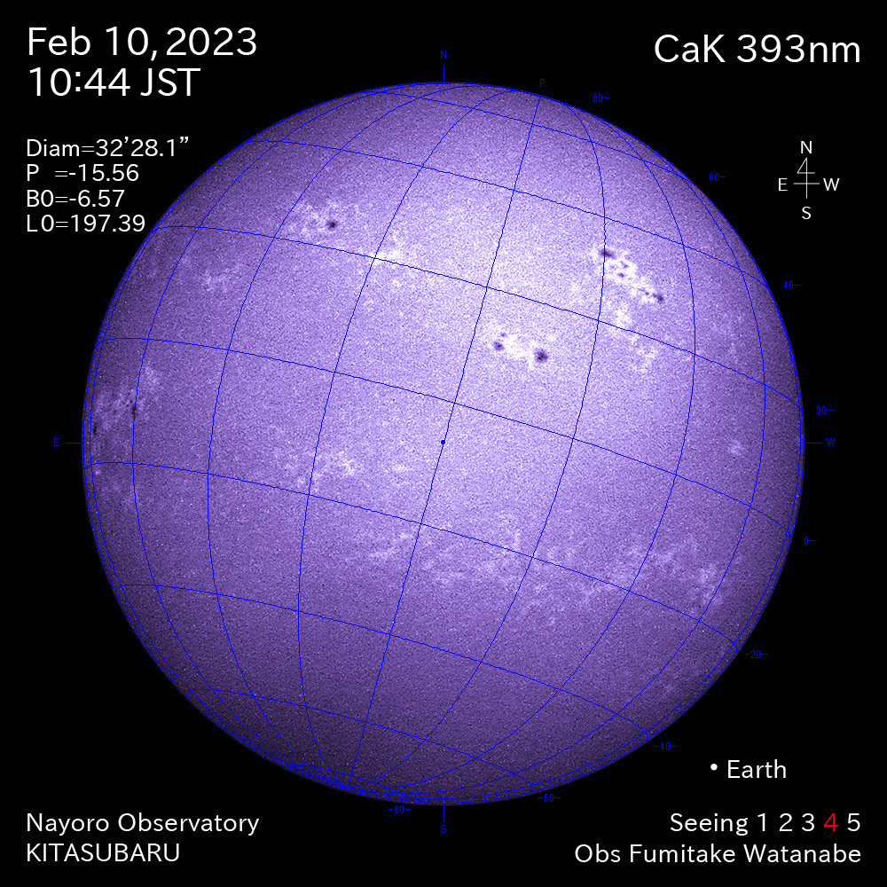 2022年2月10日CaK波長の太陽