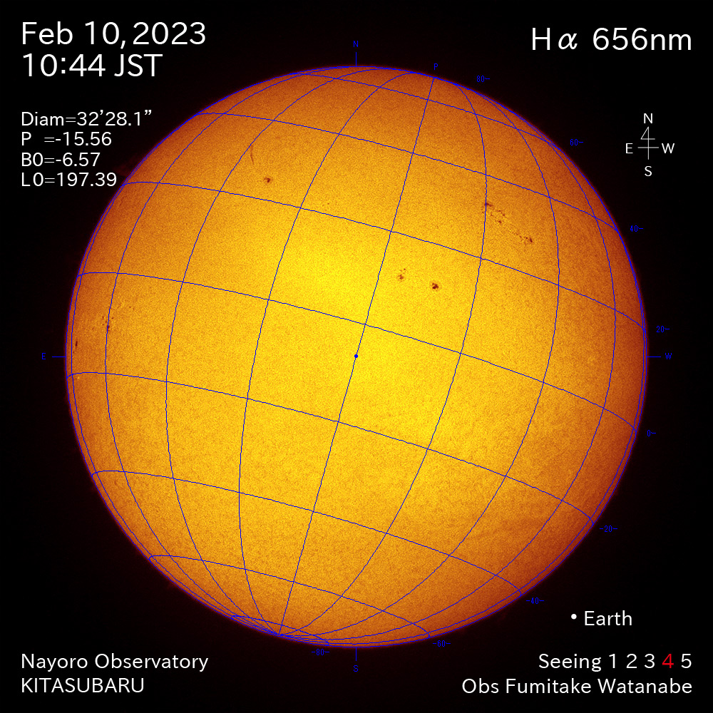 2022年2月10日Ha波長の太陽