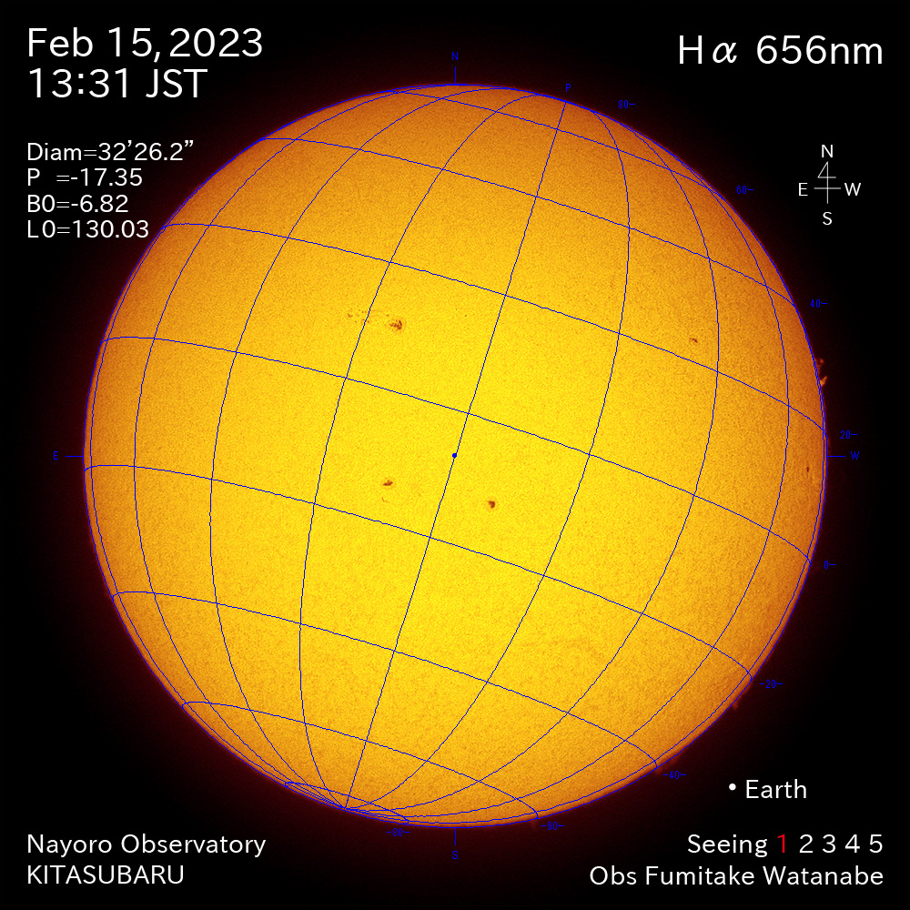 2022年2月15日Ha波長の太陽