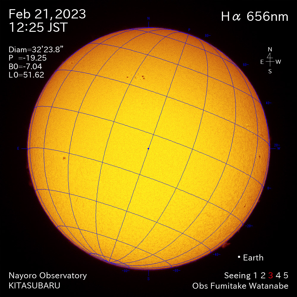 2022年2月21日Ha波長の太陽