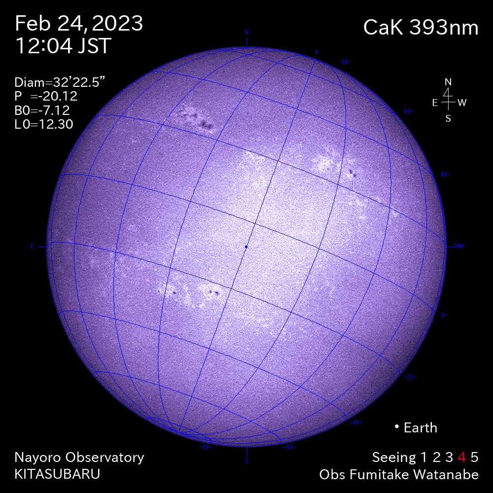 2022年2月24日CaK波長の太陽