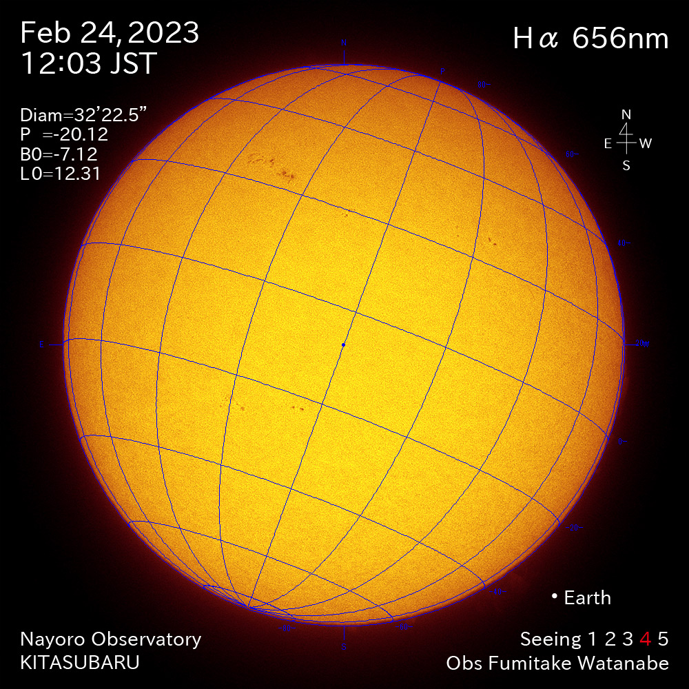 2022年2月24日Ha波長の太陽