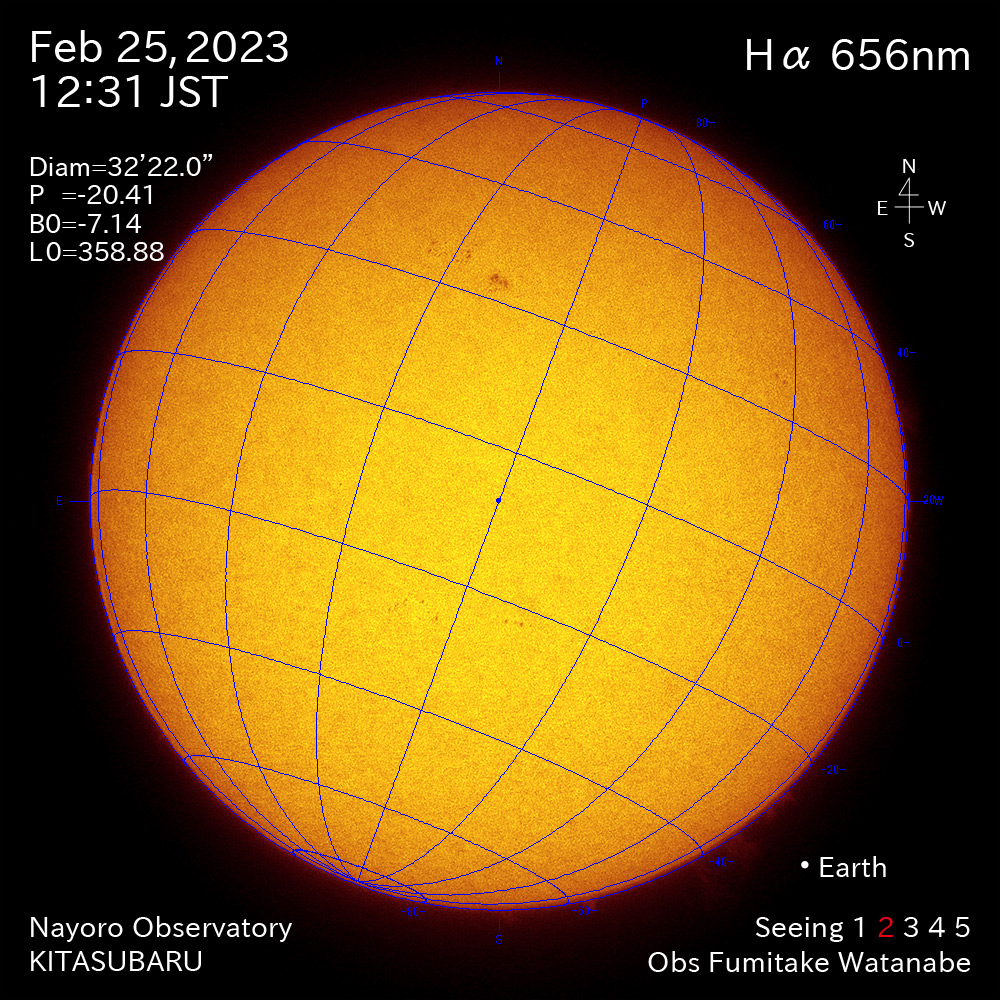 2022年2月25日Ha波長の太陽