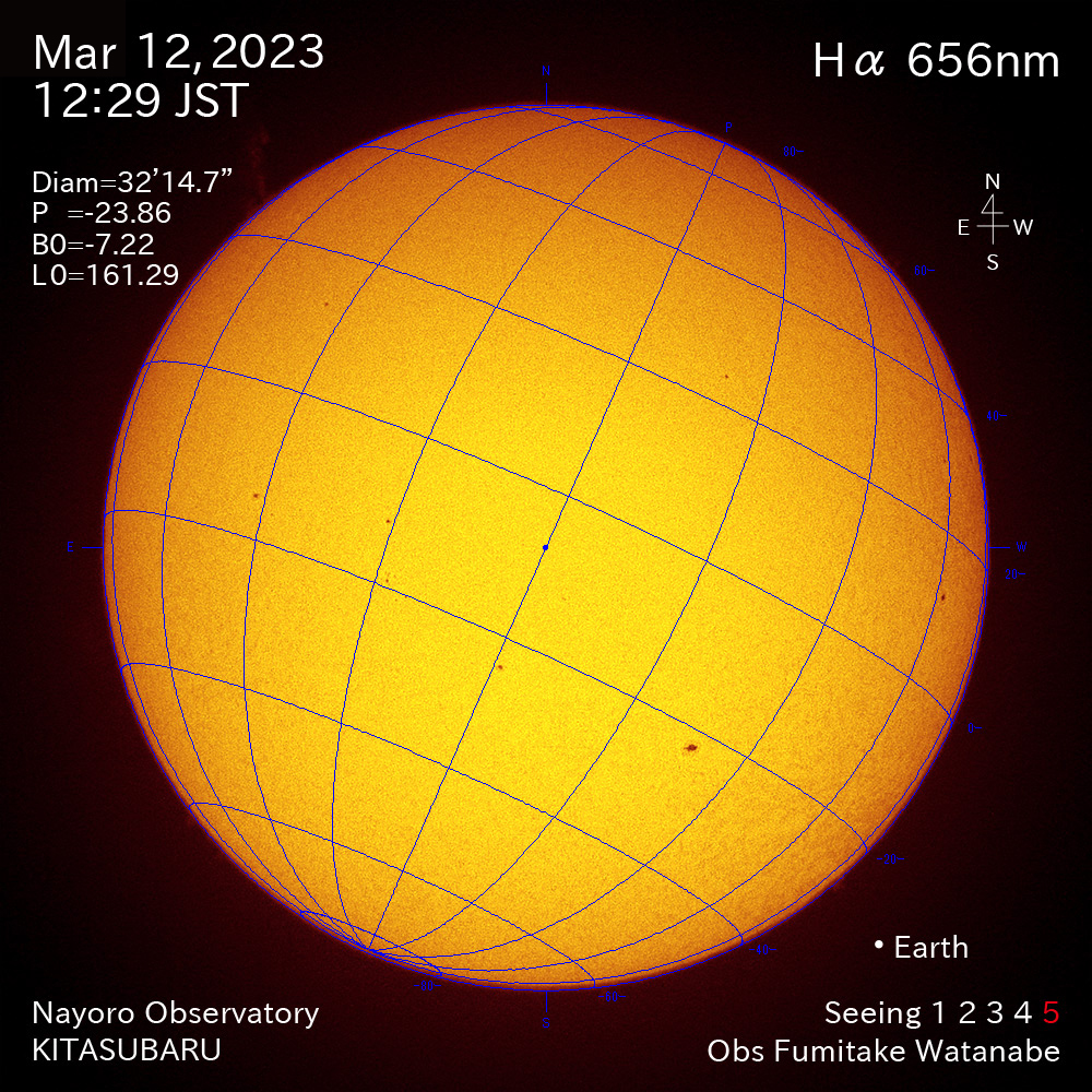 2022年3月12日Ha波長の太陽