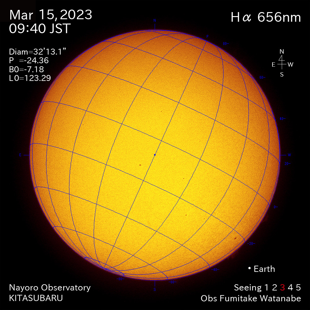 2022年3月15日Ha波長の太陽