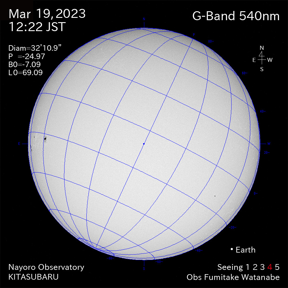 2022年3月19日 540nm波長の太陽