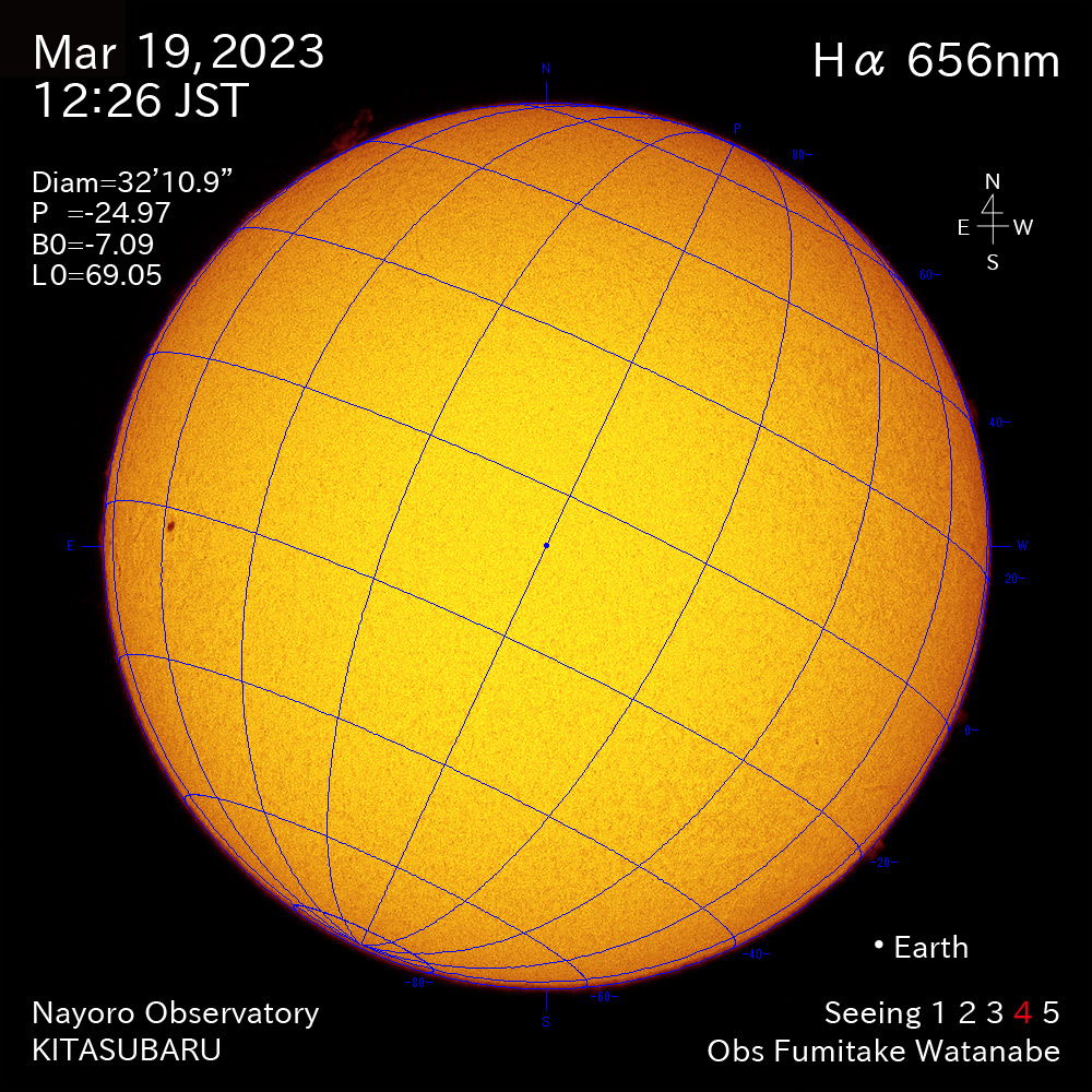 2022年3月19日Ha波長の太陽