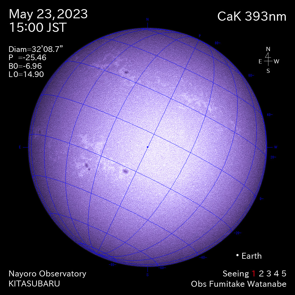 2022年3月23日CaK波長の太陽