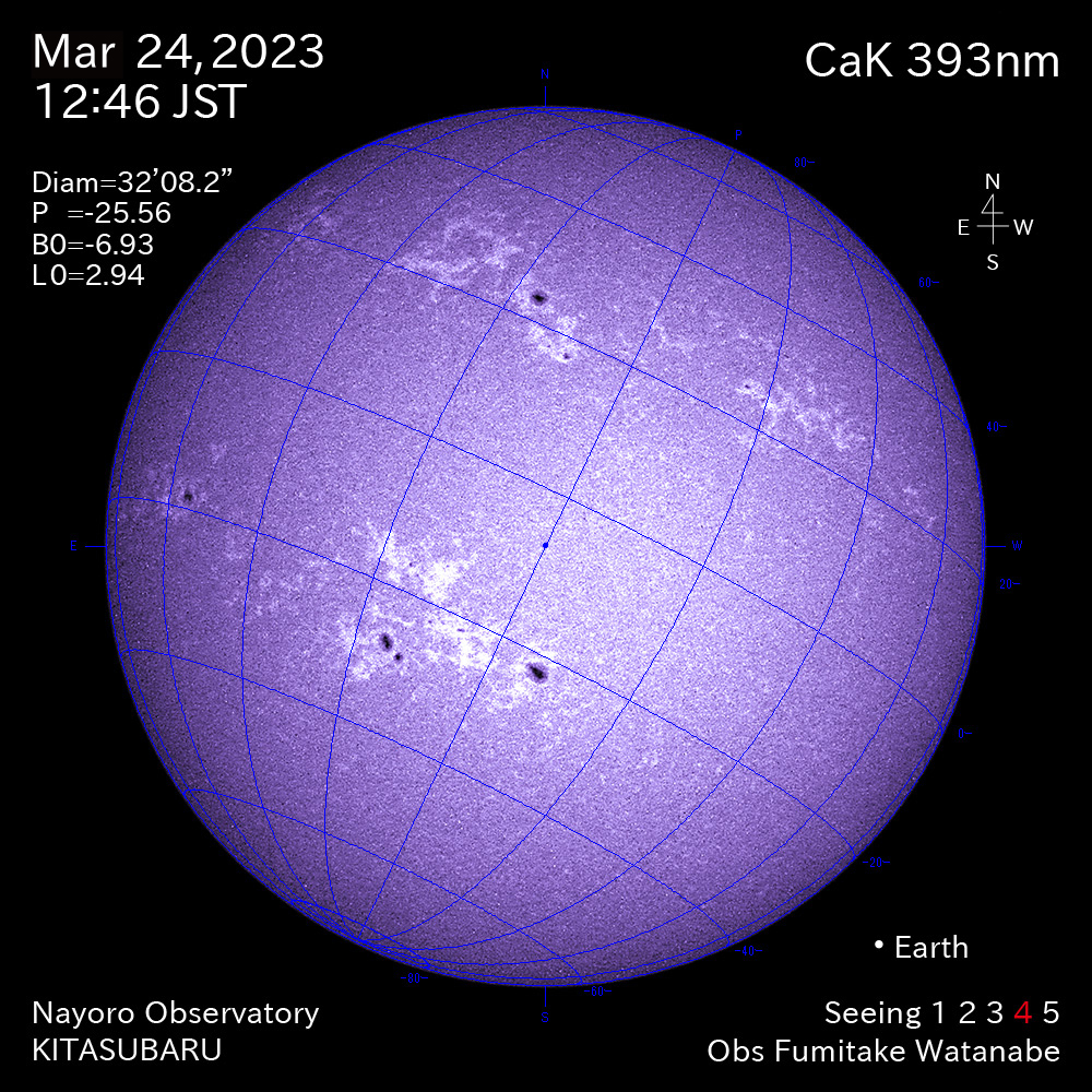 2022年3月24日CaK波長の太陽