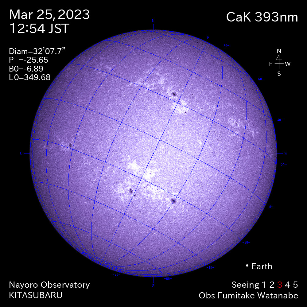 2022年3月25日CaK波長の太陽