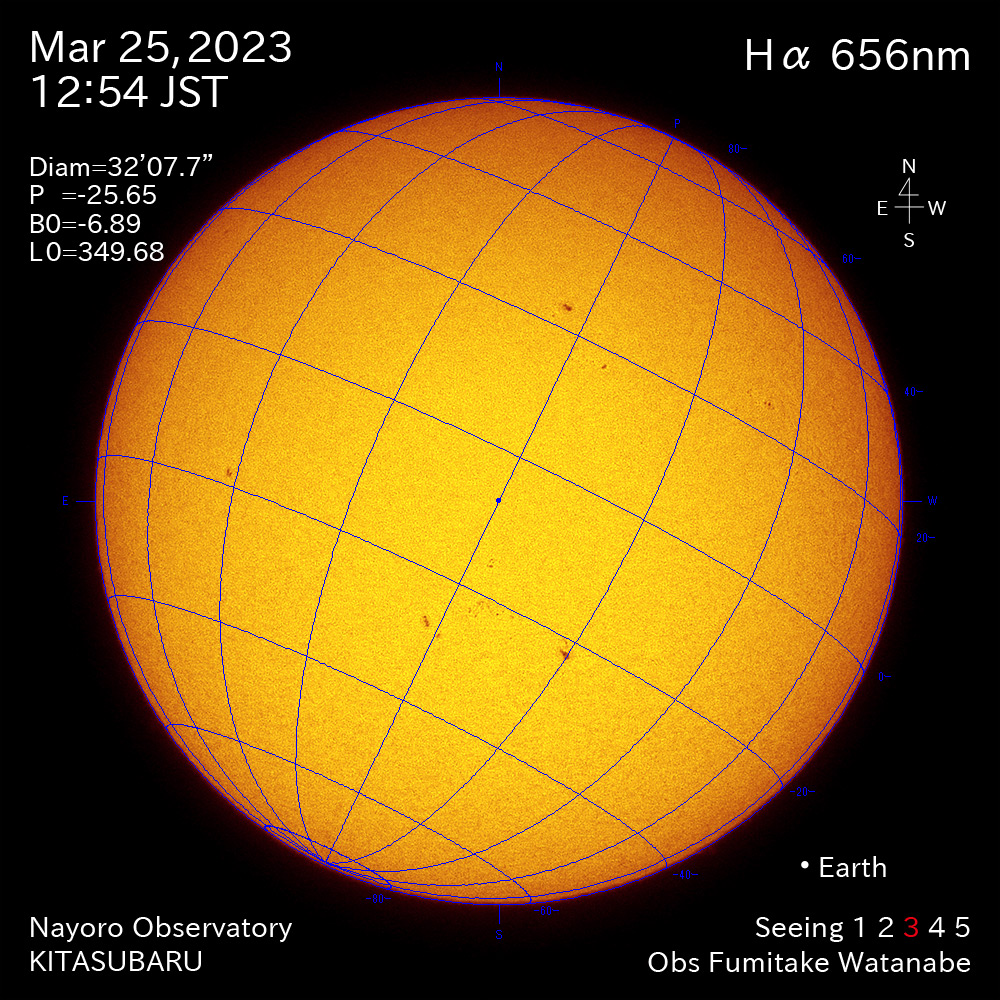 2022年3月25日Ha波長の太陽