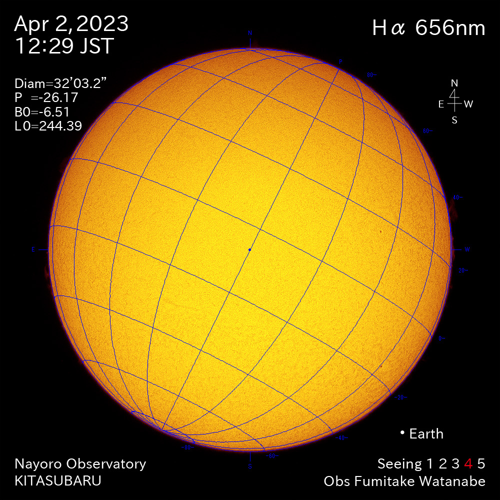 2022年4月2日Ha波長の太陽