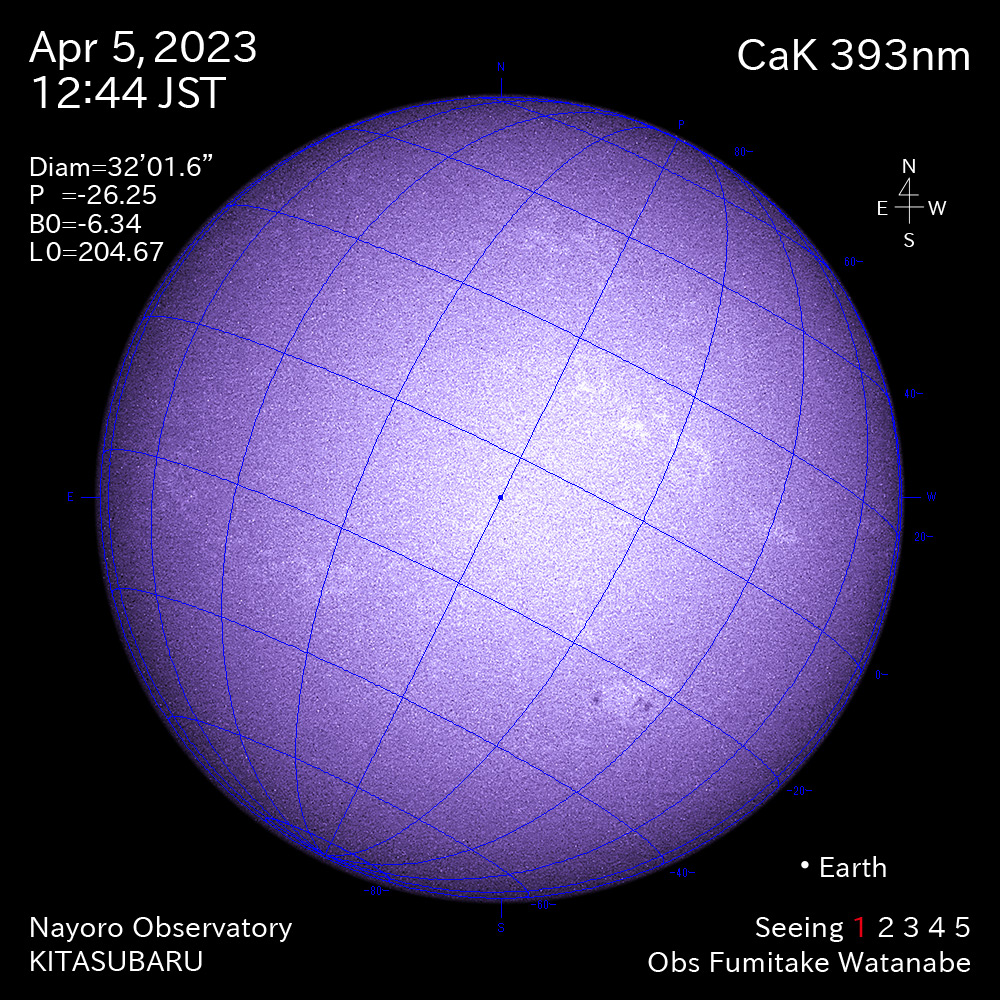 2022年4月5日 CaK波長の太陽