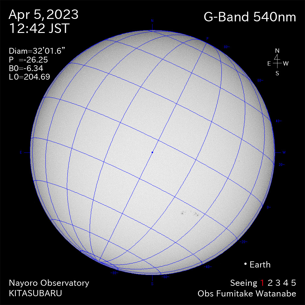 2022年4月5日 540nm波長の太陽