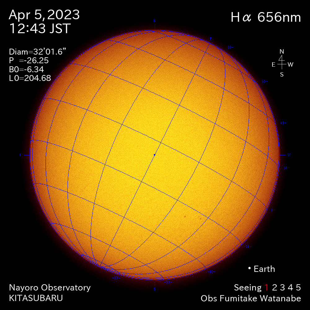 2022年4月5日 Ha波長の太陽