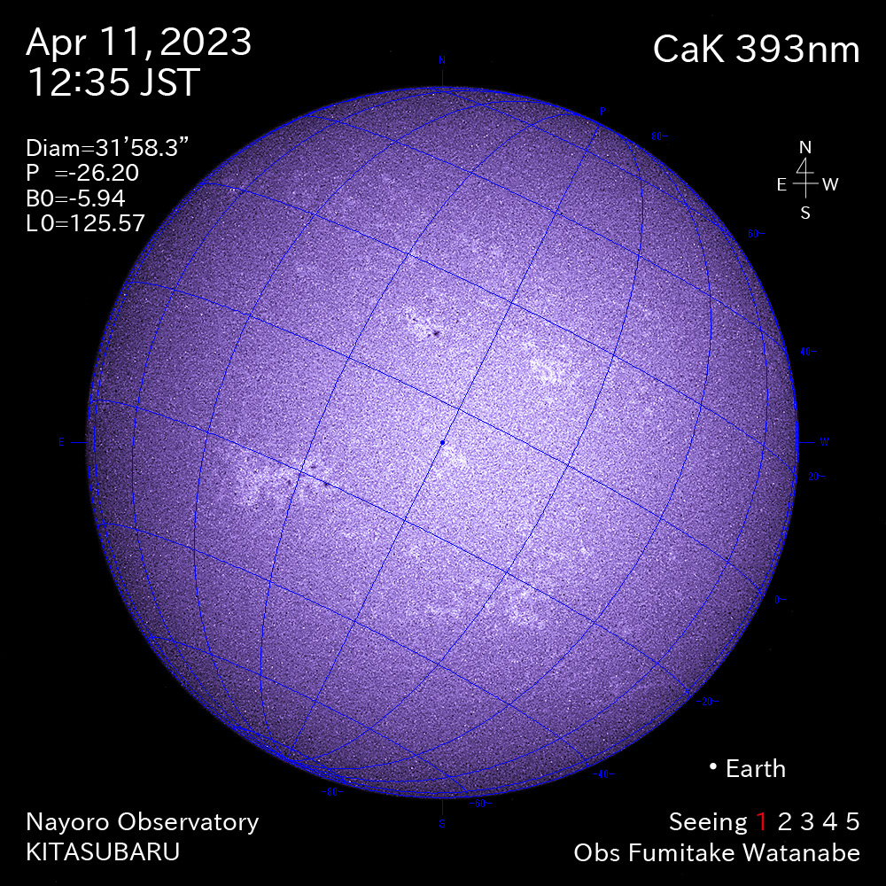 2022年4月11日 CaK波長の太陽