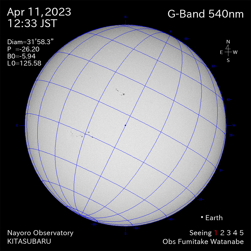 2022年4月11日 540nm波長の太陽