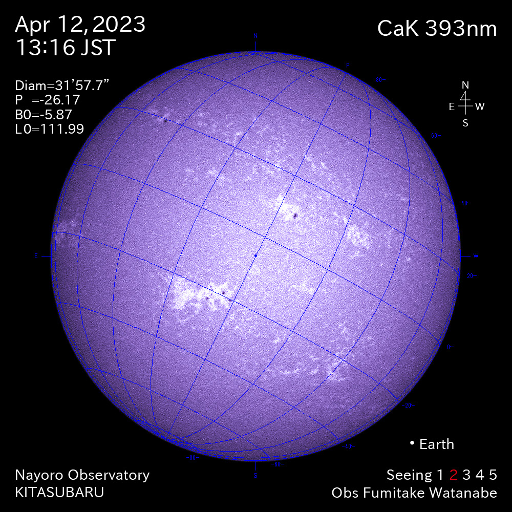 2022年4月12日 CaK波長の太陽