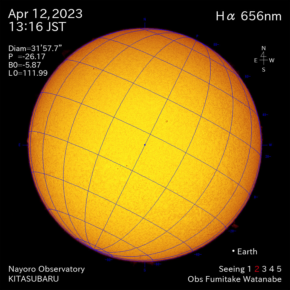 2022年4月12日 Ha波長の太陽