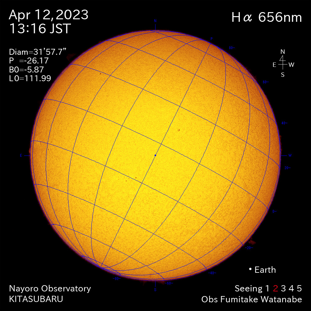 2022年4月12日 Ha波長の太陽