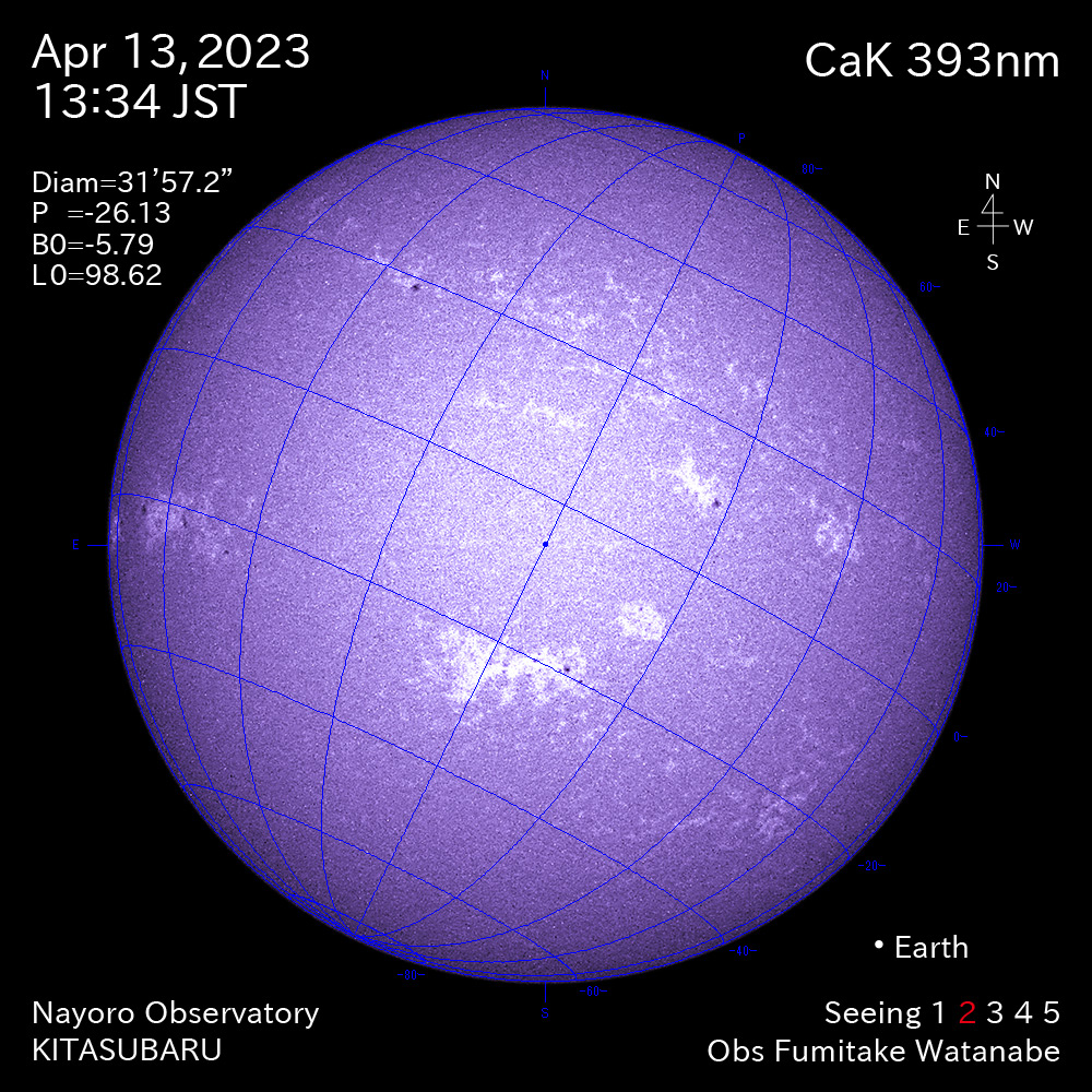 2022年4月13日 CaK波長の太陽