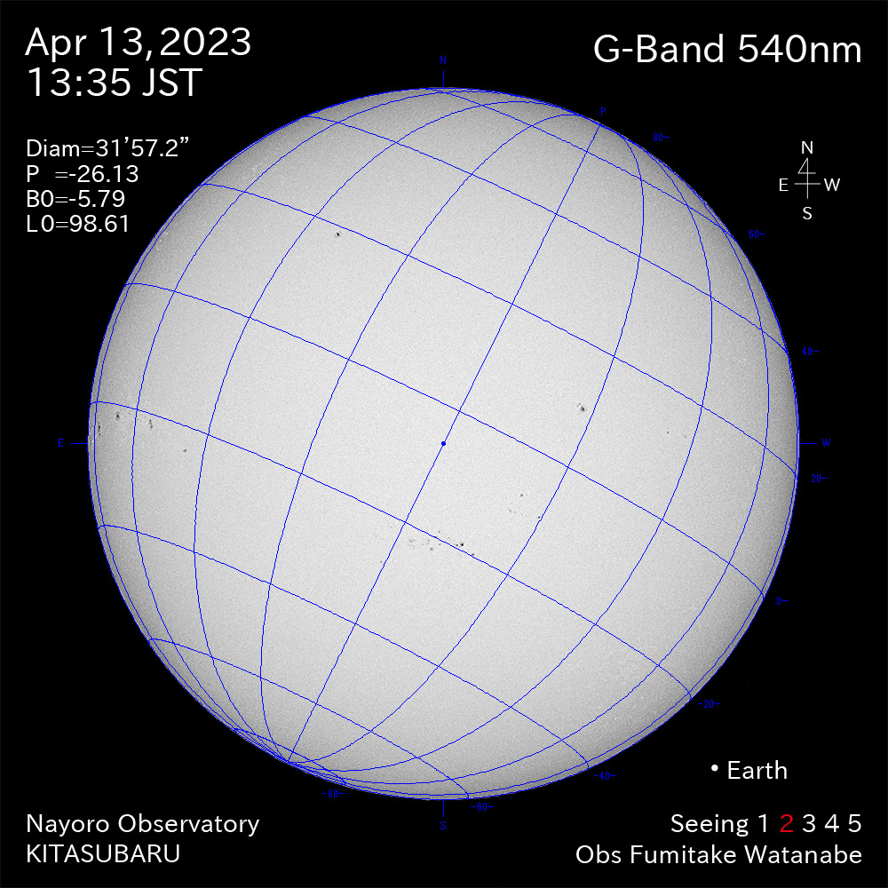 2022年4月13日 540nm波長の太陽