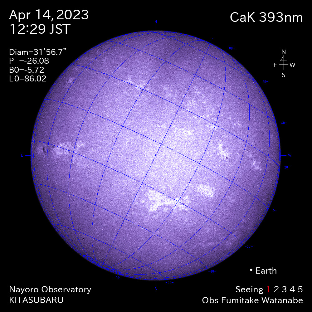 2022年4月14日 CaK波長の太陽
