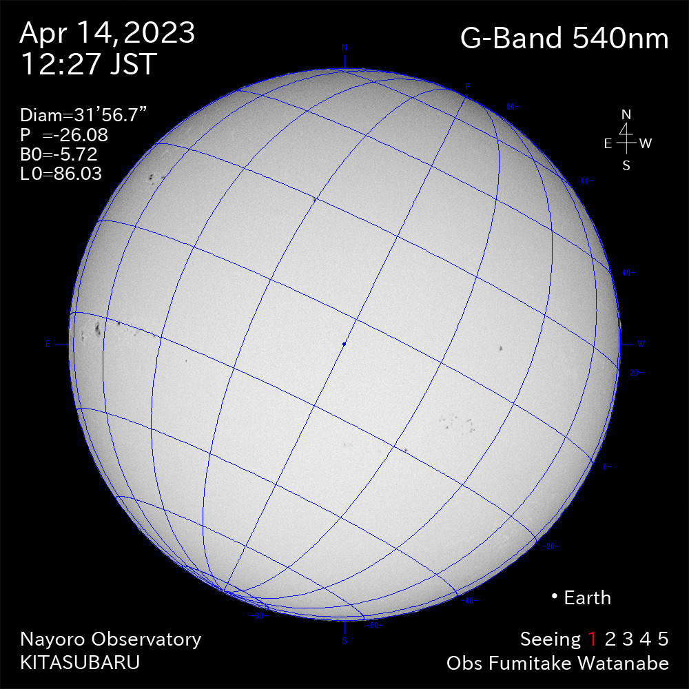 2022年4月14日 540nm波長の太陽