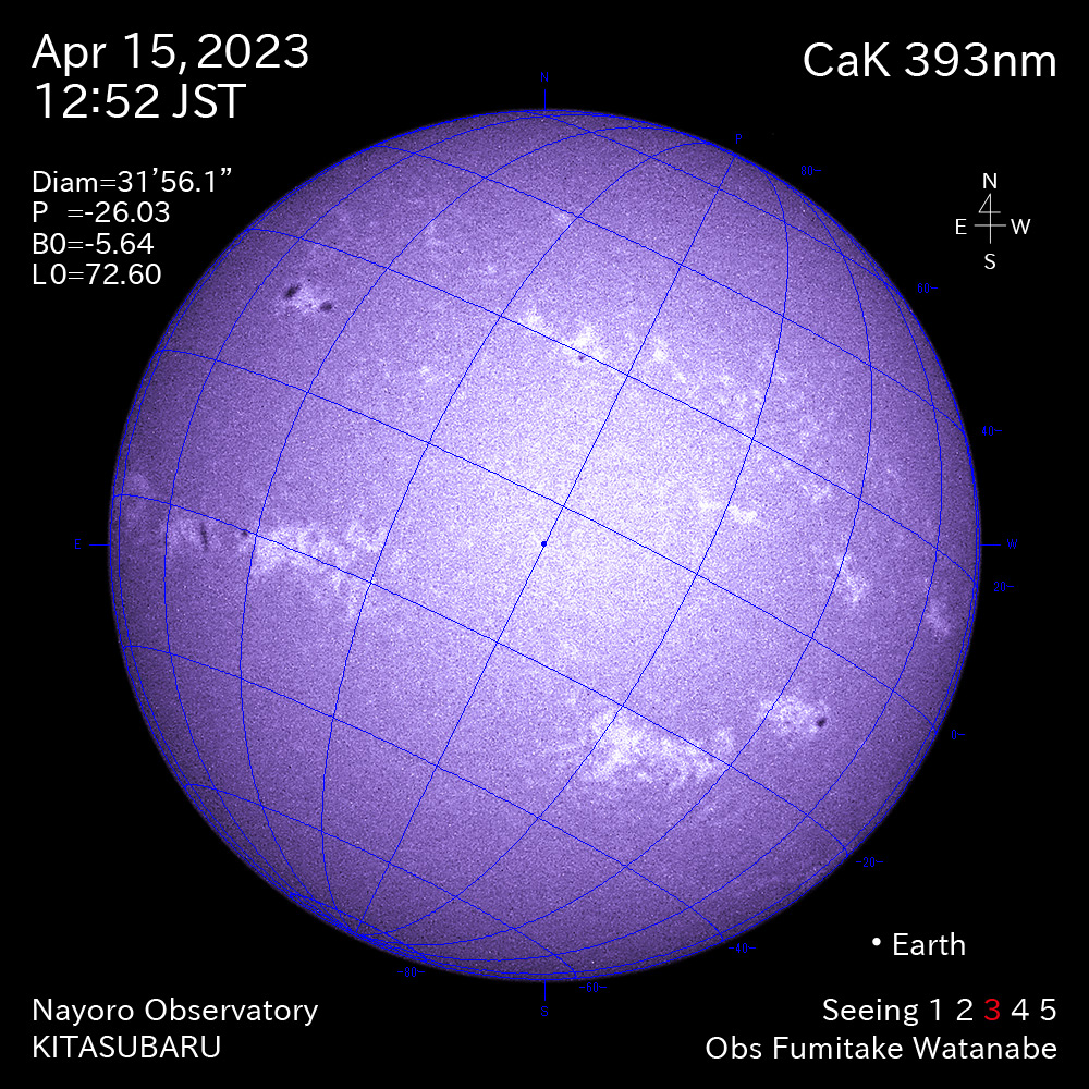 2022年4月15日 CaK波長の太陽