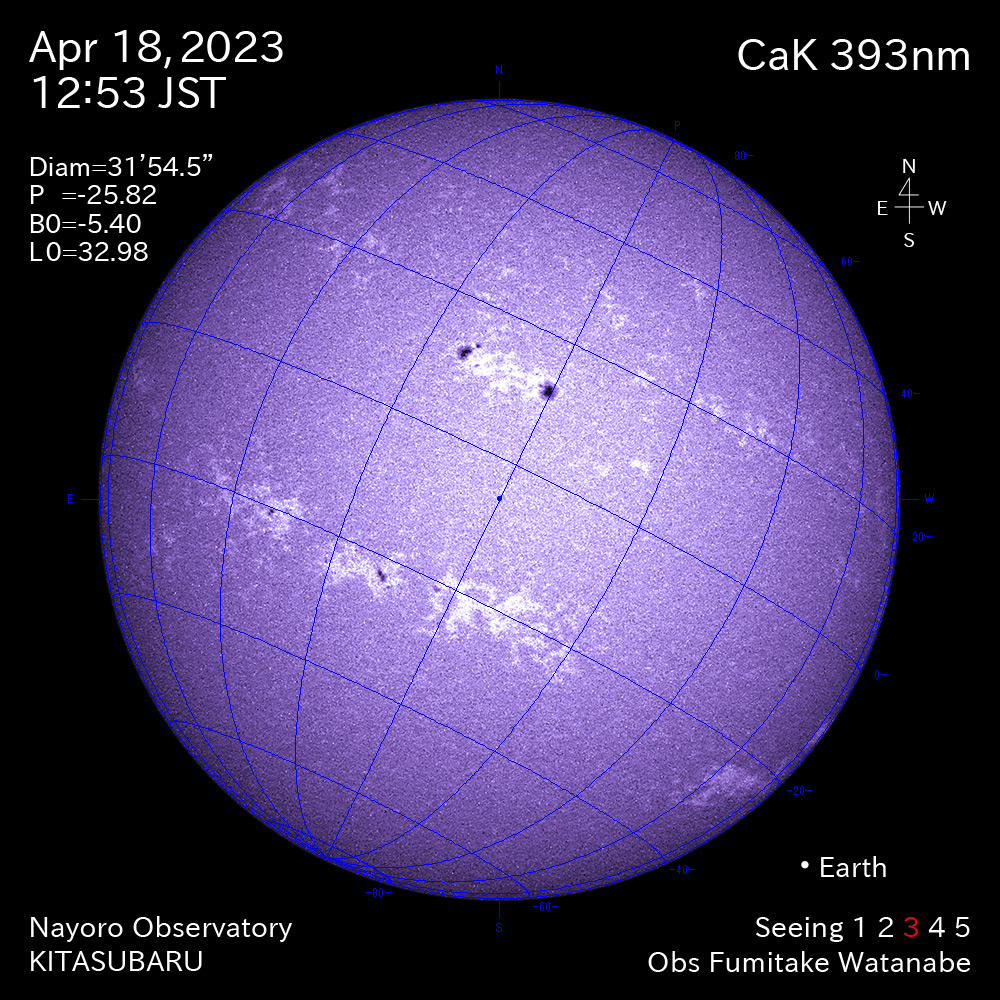 2022年4月18日 CaK波長の太陽