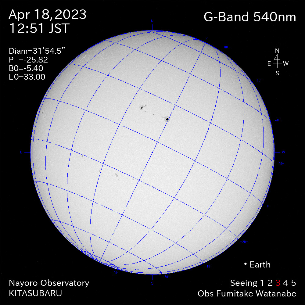 2022年4月18日 540nm波長の太陽