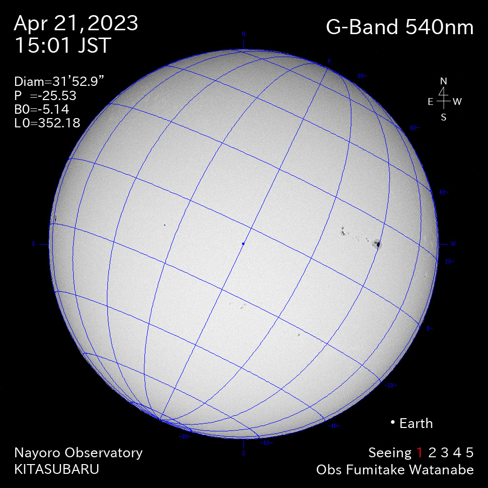 2022年4月21日 540nm波長の太陽