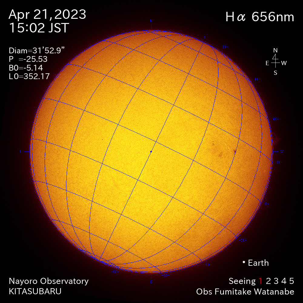 2022年4月21日 Ha波長の太陽