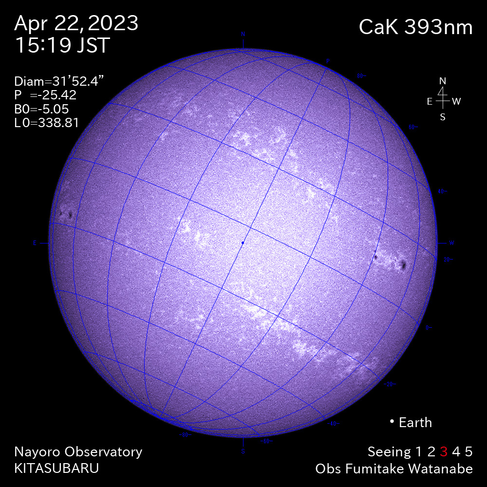 2022年4月22日 CaK波長の太陽