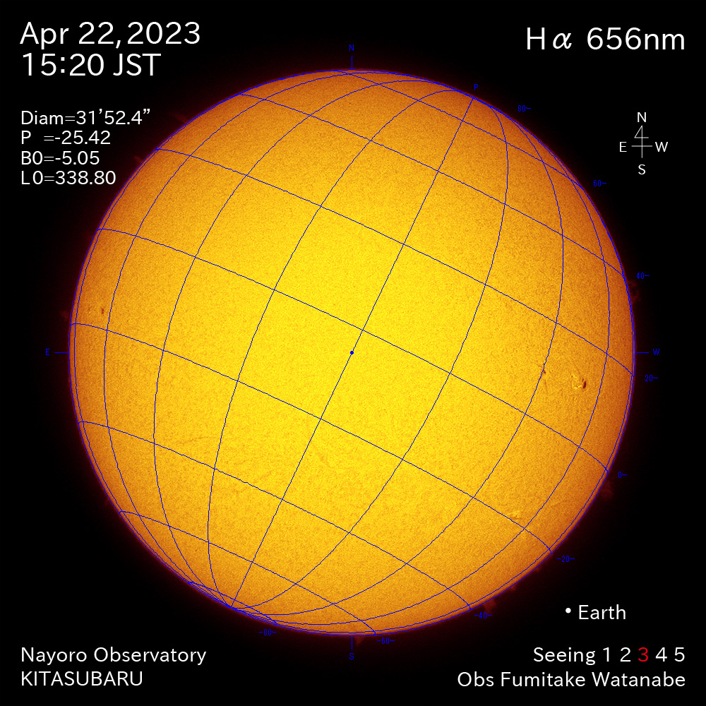 2022年4月22日 Ha波長の太陽