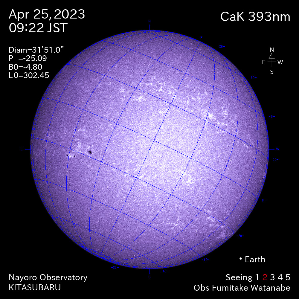 2022年4月25日 CaK波長の太陽