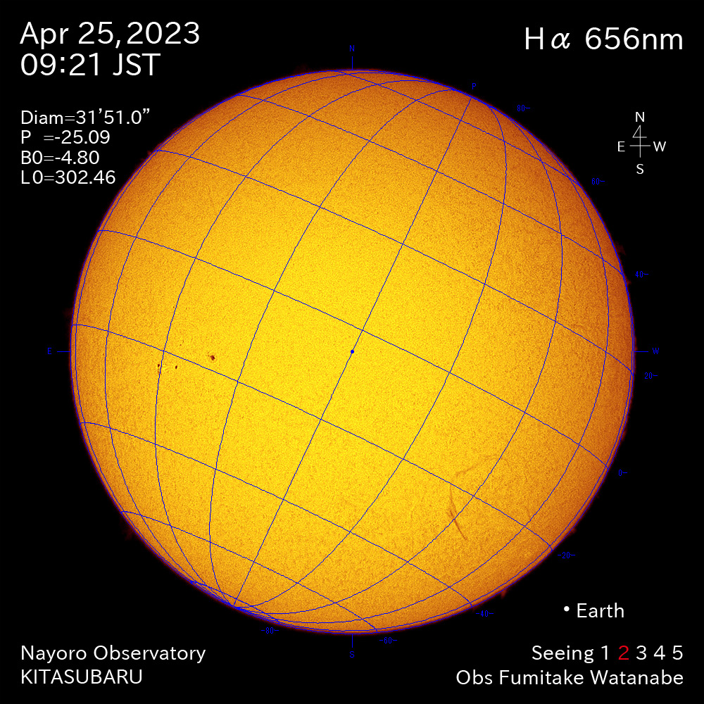2022年4月25日 Ha波長の太陽