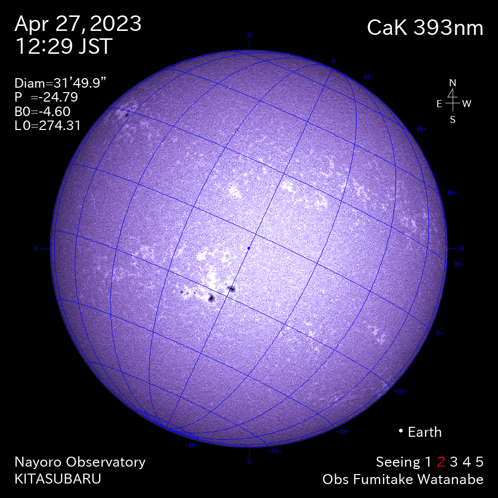 2022年4月27日 CaK波長の太陽