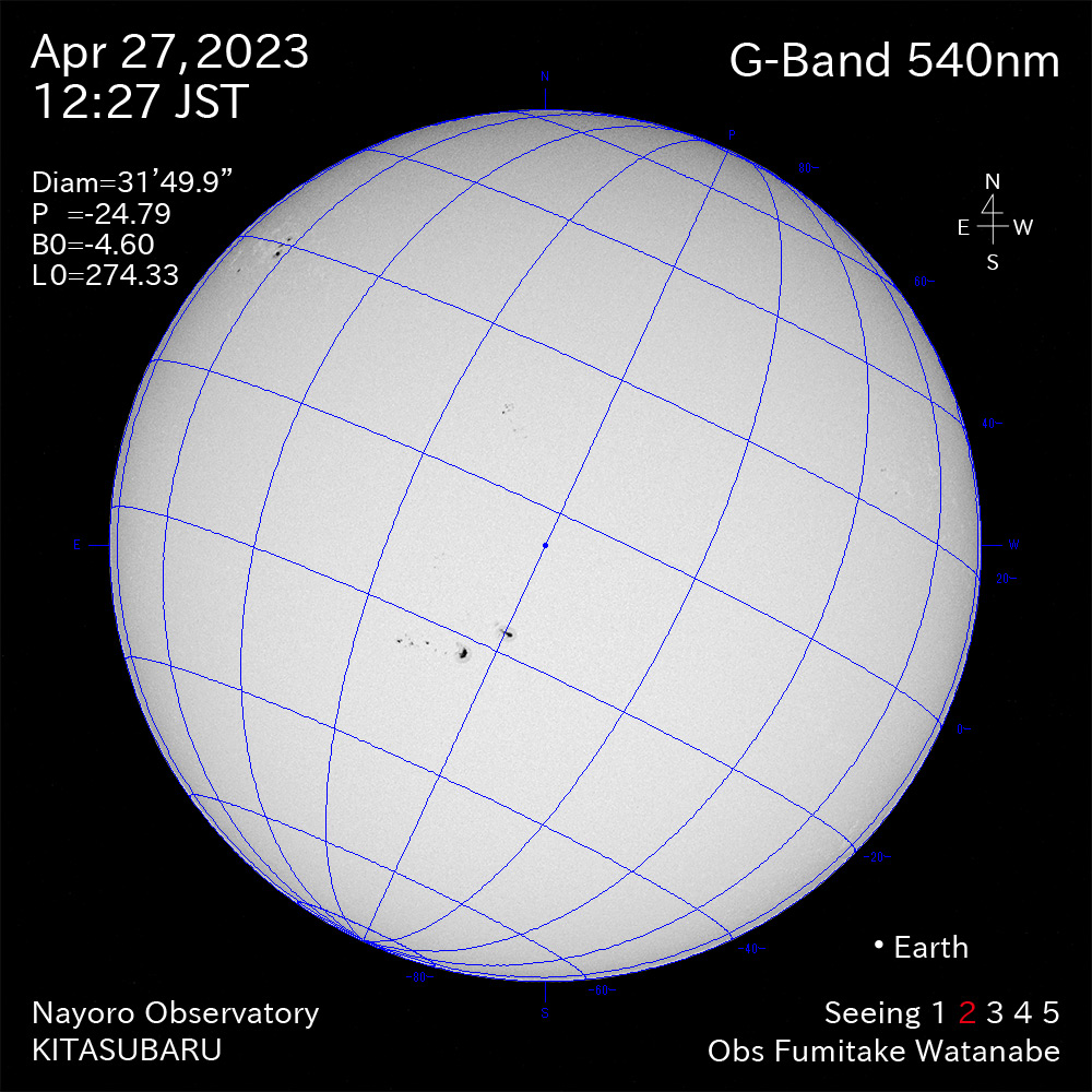 2022年4月27日 540nm波長の太陽