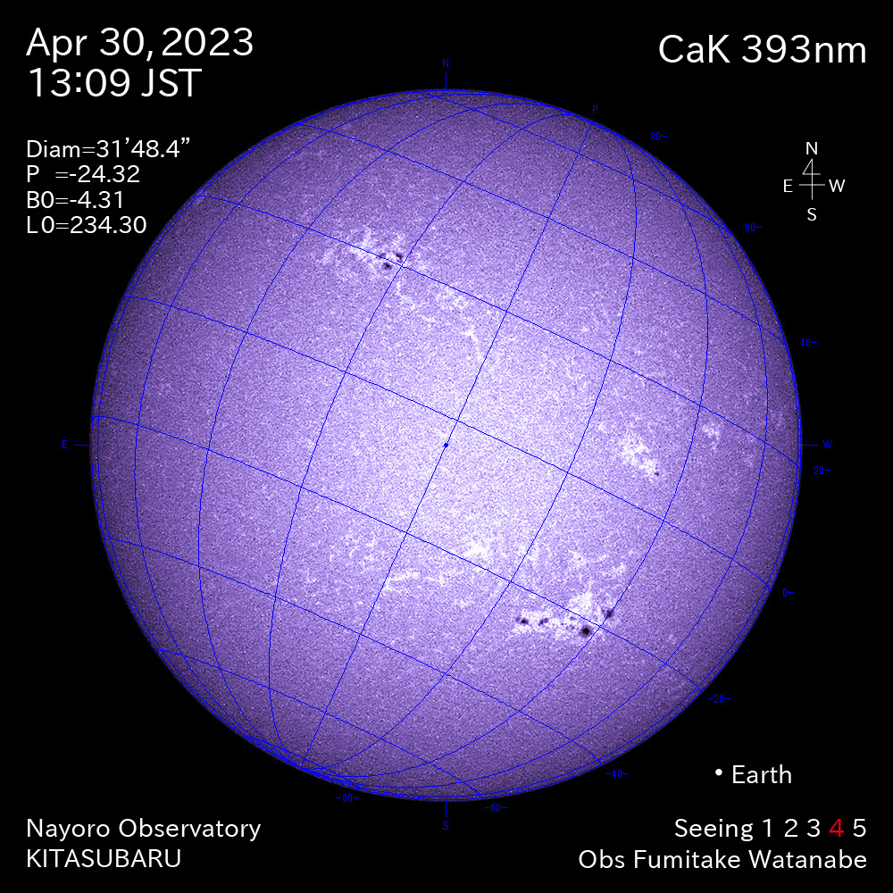 2022年4月30日 CaK波長の太陽