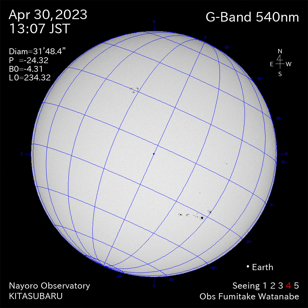2022年4月30日 540nm波長の太陽