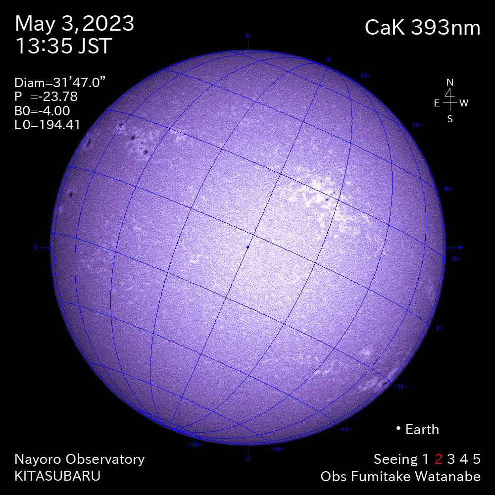 2022年5月3日 CaK波長の太陽