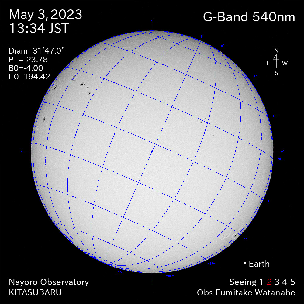 2022年5月3日 540nm波長の太陽