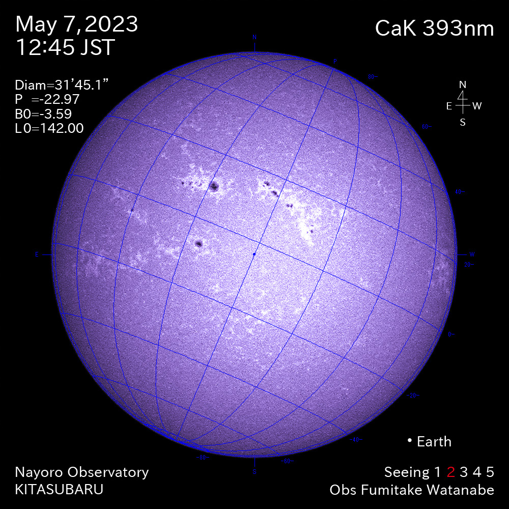 2022年5月7日 CaK波長の太陽